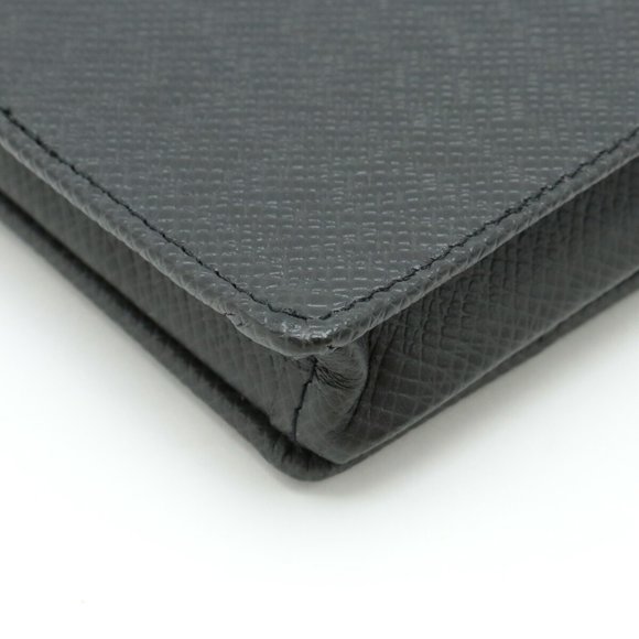 LOUIS VUITTON Taiga Porto Monnaie Boite Coin Case Leather Calf Ardoise Black ... - Picture 4 of 6